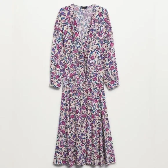 Mango Floral Lace Detail Dress New